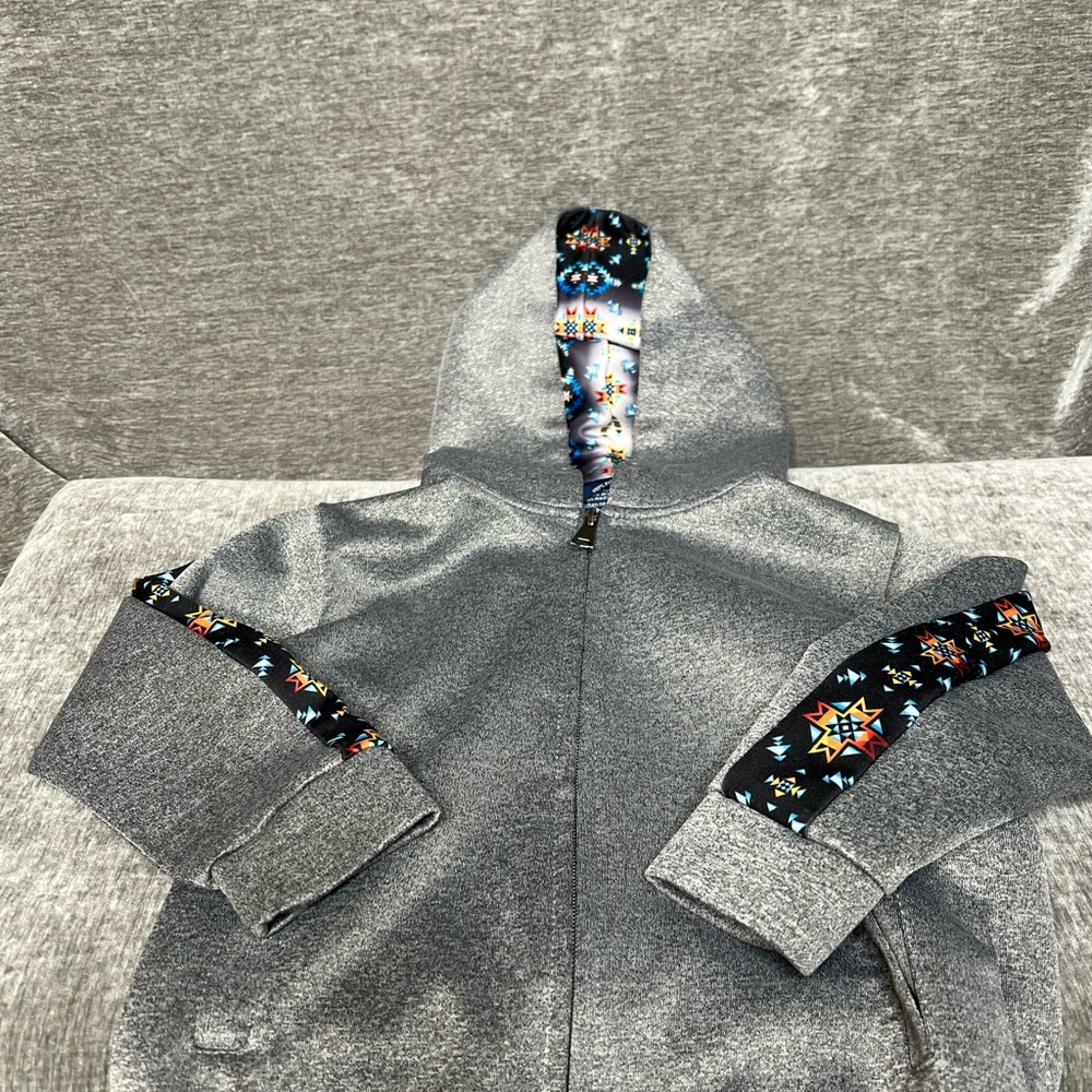 Nu Trendz Kids Hoodie with Patterned Accents | Gray
